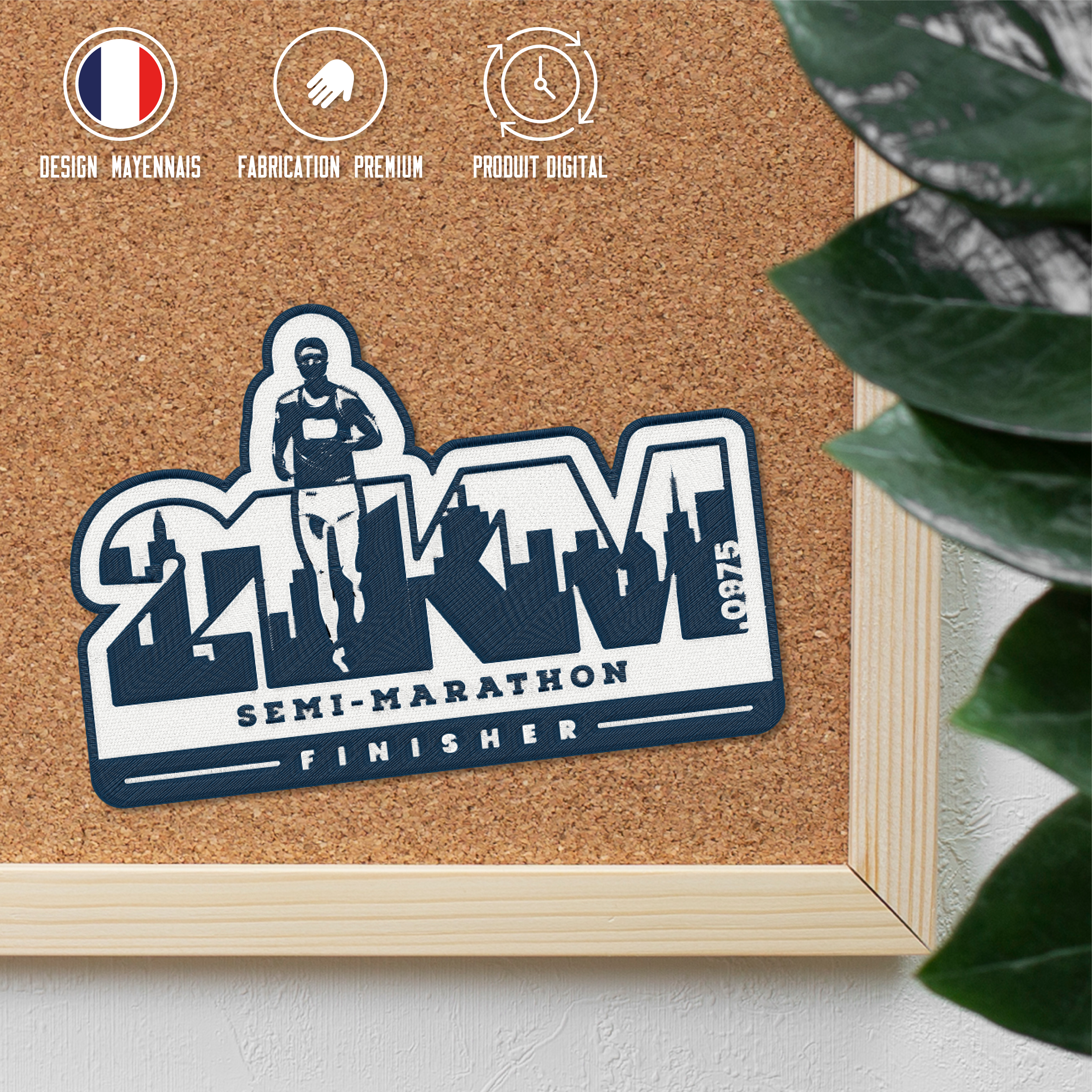Écusson Finisher Semi-marathon pour Homme